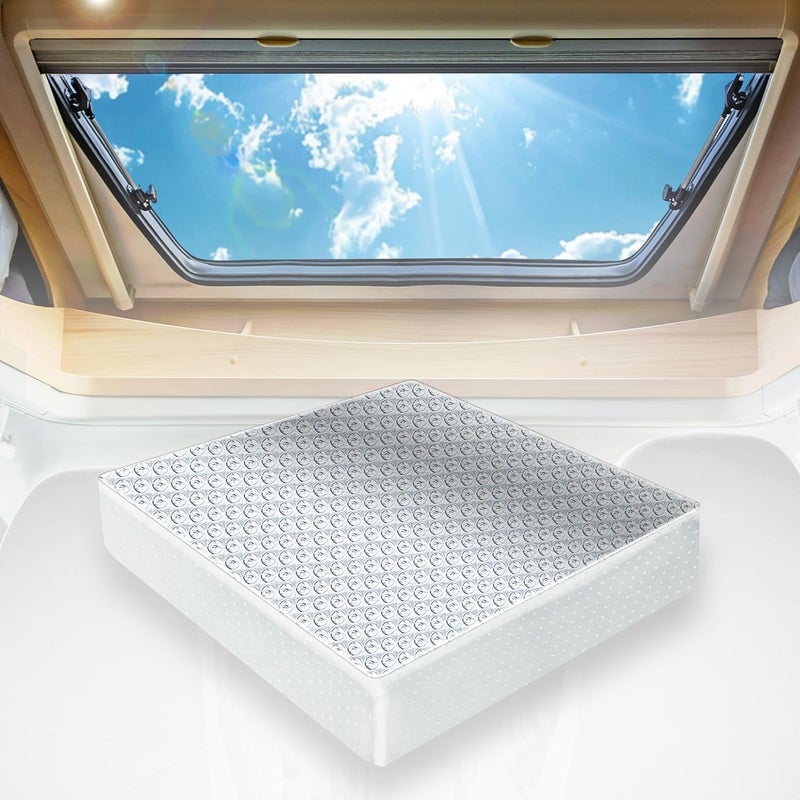 Fioqe 14"x14"x3" Universal RV Vent Insulator, Skylight Shade RV Skylight Cover with Reflective Surface,for Camper Vents for 14 Inch X 14 Inch - Image 1